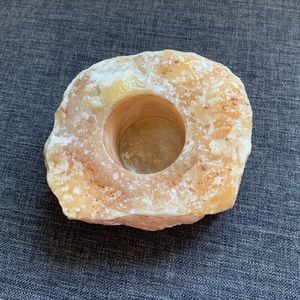 Orange Calcite Crystal Tea Light Holder